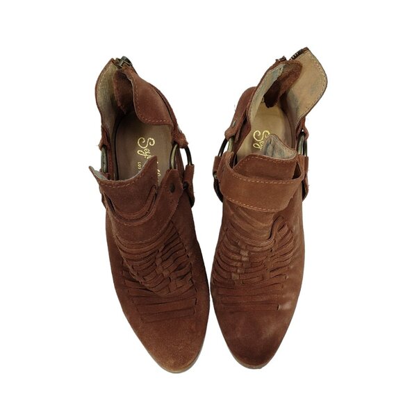 Seychelles Impossible Harness‎ Cognac Suede Ankle Boot Women's Size 7 - Picture 3 of 11